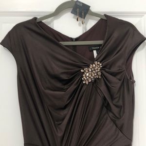 Tadashi Shoji draped evening gown